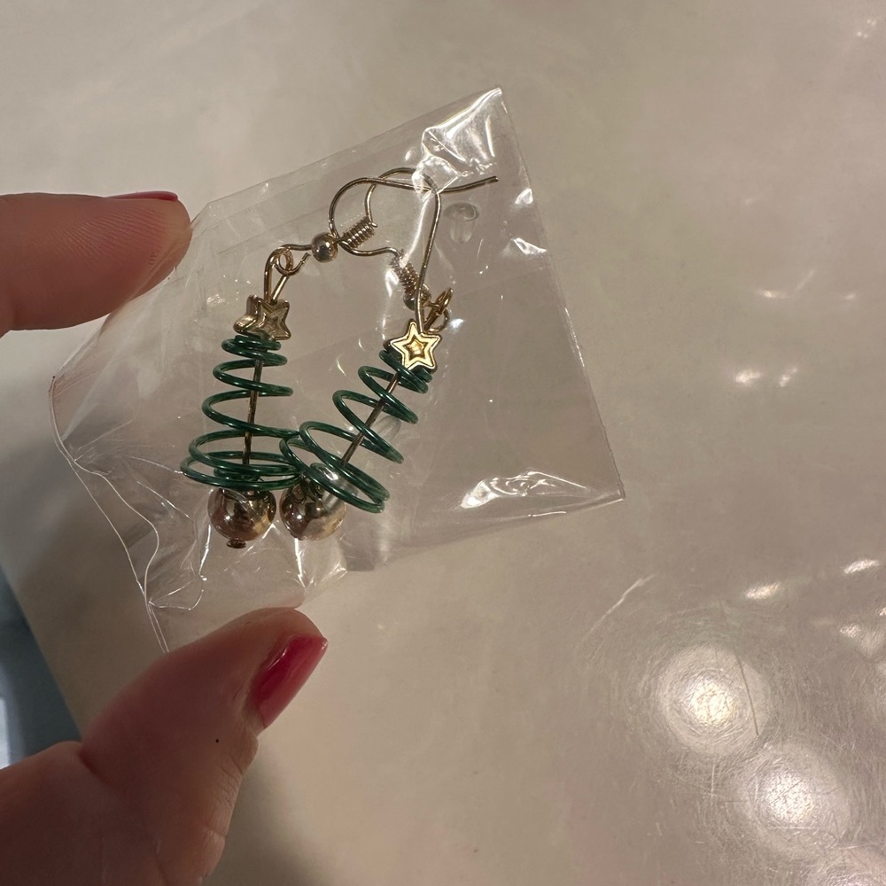 Christmas tree earrings New in Packaging